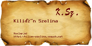 Kilián Szelina névjegykártya
